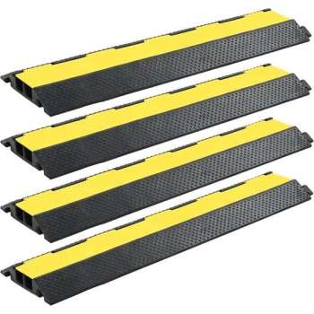 vidaXL Kabelbeschermer drempels 2 tunnels 101.5 cm rubber 4 st