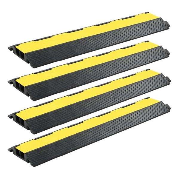 vidaXL Kabelbeschermer drempels 2 tunnels 101.5 cm rubber 4 st vidaXL Kabelbeschermer drempels 2 tunnels 101.5 cm rubber 4 st