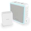 Elektrobert Honeywell DC915SCV draadloze draagbare deurbel met slaapstand en convertor 8 melodieën 84 dB 200 meter wit