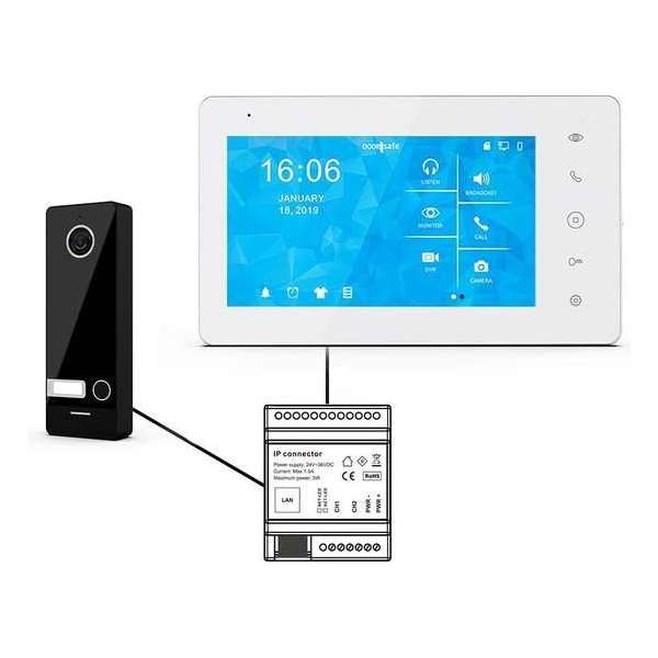 Doorsafe 7700 PRO | HD internet deurbel met camera | 7 inch touchscherm | 2-draads | internet via netwerkkabel Doorsafe 7700 PRO | HD internet deurbel met camera | 7 inch touchscherm | 2-draads | internet via netwerkkabel