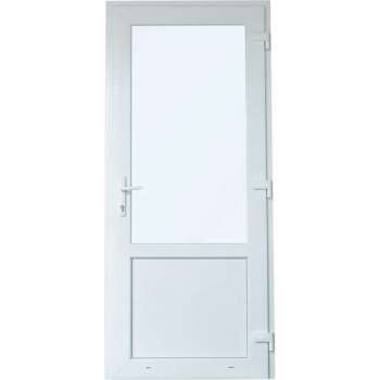 Kunststof Deur met Kozijn | PVC Deur - 98 x 215 2/3 Glas - Linksdraaiend (DHK KOZIJNEN)