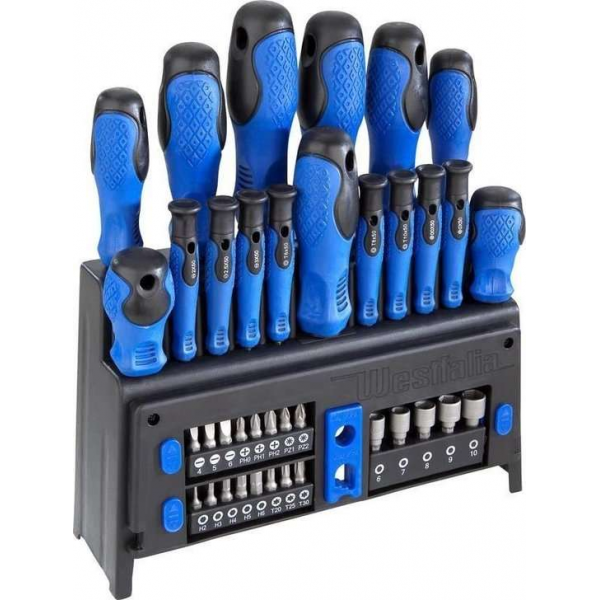 Westfalia Schroevendraaier set met bevestiging 39 delig Westfalia Schroevendraaier set met bevestiging 39 delig