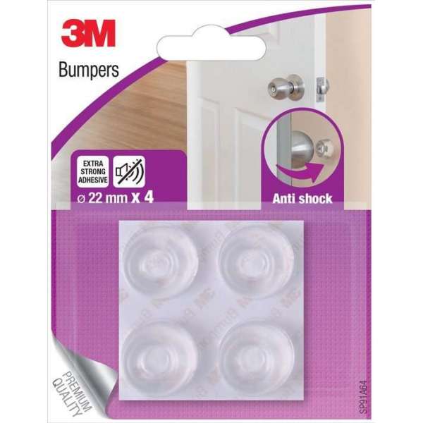 8x 3M Bumpers, Anti shock, 22mm, blister a 4 stuks 8x 3M Bumpers, Anti shock, 22mm, blister a 4 stuks