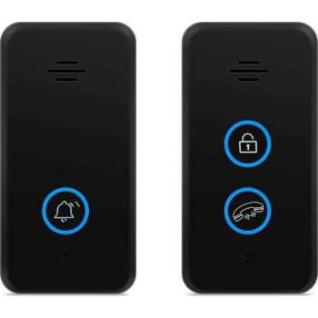 Draadloze deurbel intercom / parlofoon, makkelijke installatie, zwart - Doorsafe 1851