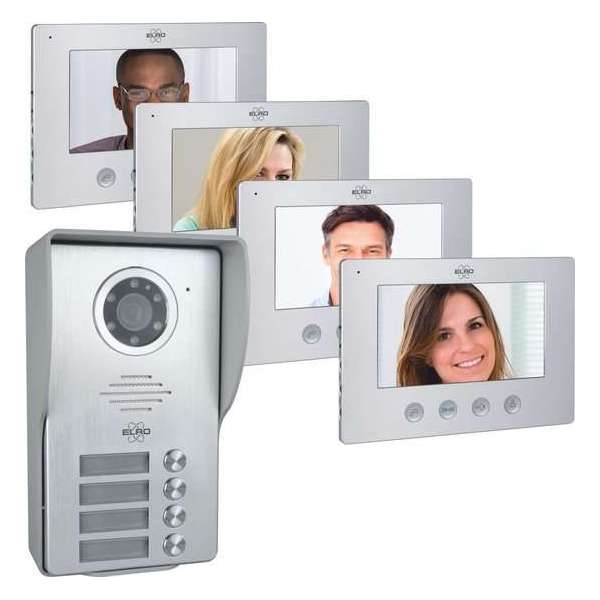ELRO DV477W4 Video Deur Intercom - 4 Appartementen - Met 4x 7 inch kleurenscherm ELRO DV477W4 Video Deur Intercom - 4 Appartementen - Met 4x 7 inch kleurenscherm