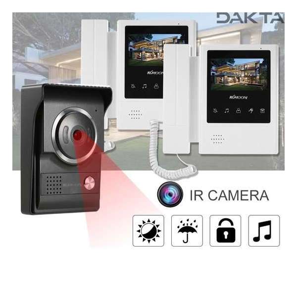 Dakta® Deurbel met camera | Twee-weg parlofoon | Intercom | LCD scherm | Video deurbel | Elektrische deurbel Dakta® Deurbel met camera | Twee-weg parlofoon | Intercom | LCD scherm | Video deurbel | Elektrische deurbel