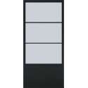 Barnwoodweb Schuifdeur staal en glas 3 vaks kickplate helder glas 100x235 | Inclusief schuifdeursysteem en deurgreep