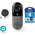 Wi-Fi Smart Videodeurbel met draadloze gong en 16 gb geheugen kaart | Bediening via App | microSD-Sleuf | HD 720p