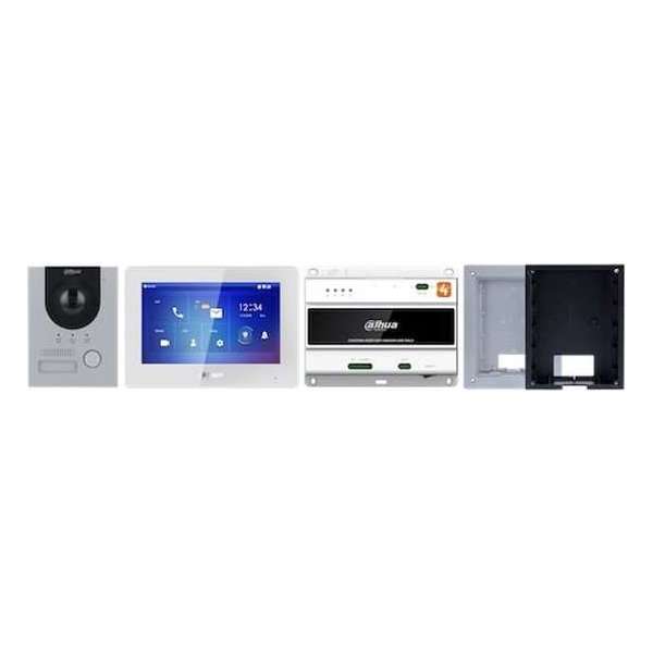 Dahua KTD01(F) complete 2-wire inbouw IP video deurbel intercom kit met VTO2202F-P-S2, VTH5422HW en VTNS2003B-2 Dahua KTD01(F) complete 2-wire inbouw IP video deurbel intercom kit met VTO2202F-P-S2, VTH5422HW en VTNS2003B-2