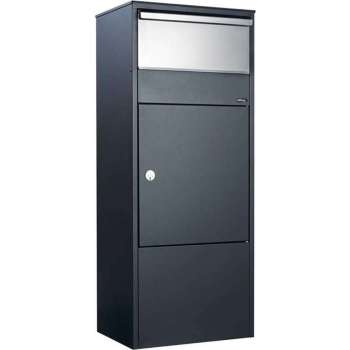 Allux Brievenbus Allux 800 - Zwart/Roestvaststaal