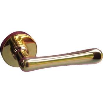 XM221/00 Deurkruk Elegant met XR65/00 krukrozet rond verdek Messing-ongelakt
