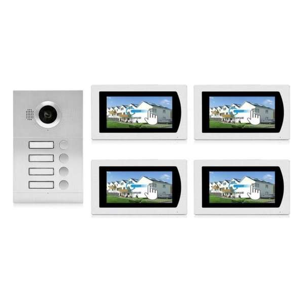 ID 4 knops buitenpaneel met 4 binnen-monitoren | Intercom | Video deurbel | IntercomDirect ID 4 knops buitenpaneel met 4 binnen-monitoren | Intercom | Video deurbel | IntercomDirect