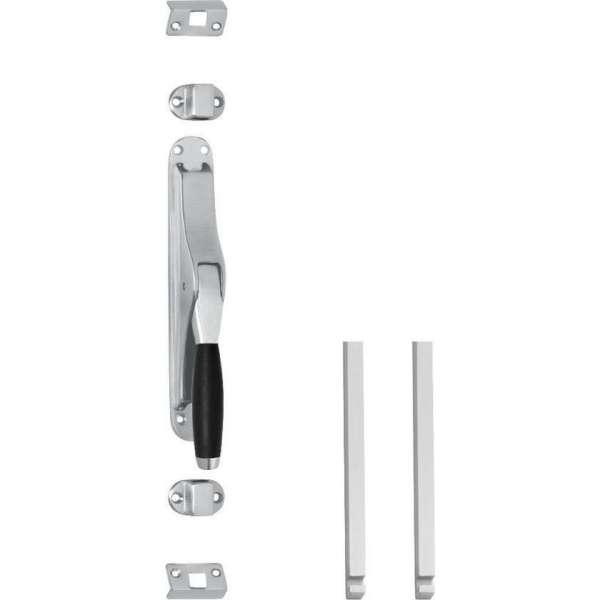 Intersteel Pomp-espagnolet Ton 400 met stangenset 2x 1250 mm chroom mat/ebbenhout Intersteel Pomp-espagnolet Ton 400 met stangenset 2x 1250 mm chroom mat/ebbenhout