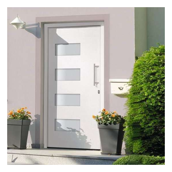 vidaXL Voordeur 110x210 cm aluminium en PVC wit