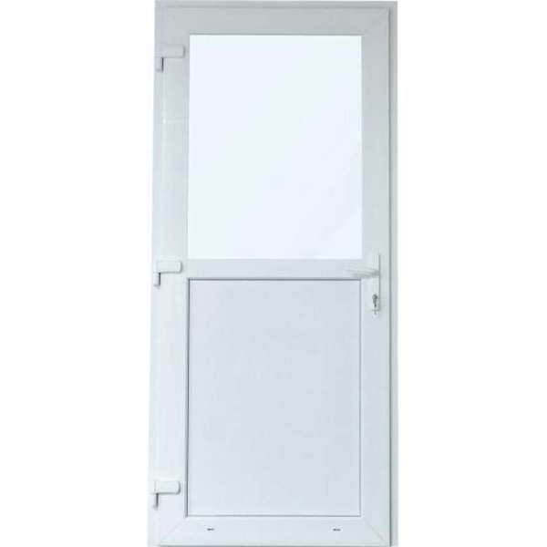 Kunststof Deur met Kozijn | PVC Deur - 93 x 205 1/2 Glas - Rechtsdraaiend (DHK KOZIJNEN) Kunststof Deur met Kozijn | PVC Deur - 93 x 205 1/2 Glas - Rechtsdraaiend (DHK KOZIJNEN)