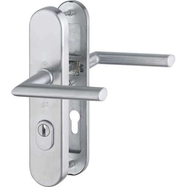 Hoppe Stockholm RVS veiligheidsgarnituur - cg72mm (kerntrek) - kruk/kruk - deurdikte 54mm Hoppe Stockholm RVS veiligheidsgarnituur - cg72mm (kerntrek) - kruk/kruk - deurdikte 54mm
