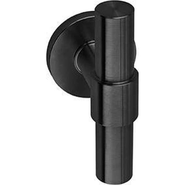 JNF IN.00.172.TB Deurkruk L model in Titanium Zwart PVD met ronde rozet - per paar JNF IN.00.172.TB Deurkruk L model in Titanium Zwart PVD met ronde rozet - per paar