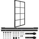 vidaXL Schuifdeur met hardware 102,5x205 cm aluminium en ESG-glas