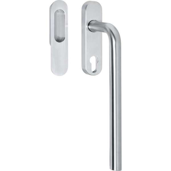 Intersteel Hef-/schuifdeurbeslag recht profielcilindergat rvs geborsteld Intersteel Hef-/schuifdeurbeslag recht profielcilindergat rvs geborsteld