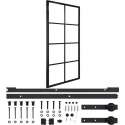 vidaXL Schuifdeur met hardware 102,5x205 cm aluminium en ESG-glas