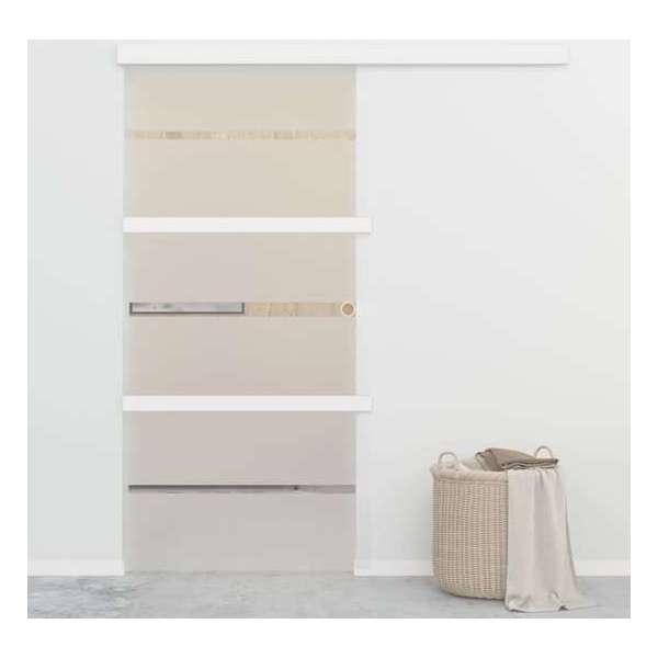 vidaXL Schuifdeur met zachte stops 102,5x205 cm ESG-glas zilverkleurig vidaXL Schuifdeur met zachte stops 102,5x205 cm ESG-glas zilverkleurig