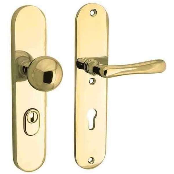 ODB SKG3 knop/kruk op ovaal schild rechts Linea PC72 mm m/ KTB messing ongelakt ODB SKG3 knop/kruk op ovaal schild rechts Linea PC72 mm m/ KTB messing ongelakt