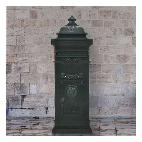 vidaXL Pilaar brievenbus vintage stijl roestbestendig aluminium groen vidaXL Pilaar brievenbus vintage stijl roestbestendig aluminium groen