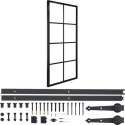 vidaXL Schuifdeur met hardware 76x205 cm aluminium en ESG-glas