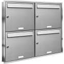Brievenbus groot 4 adressen met rand ( inbouw )