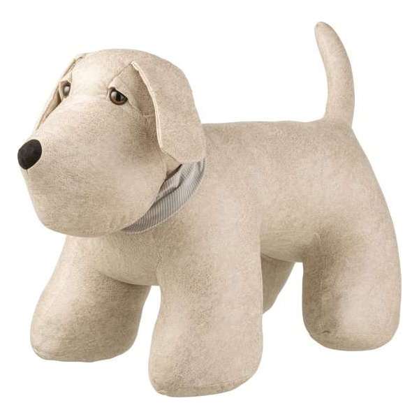 J-Line Deurstop Hond Imitatie Leder Beige/Grijs J-Line Deurstop Hond Imitatie Leder Beige/Grijs