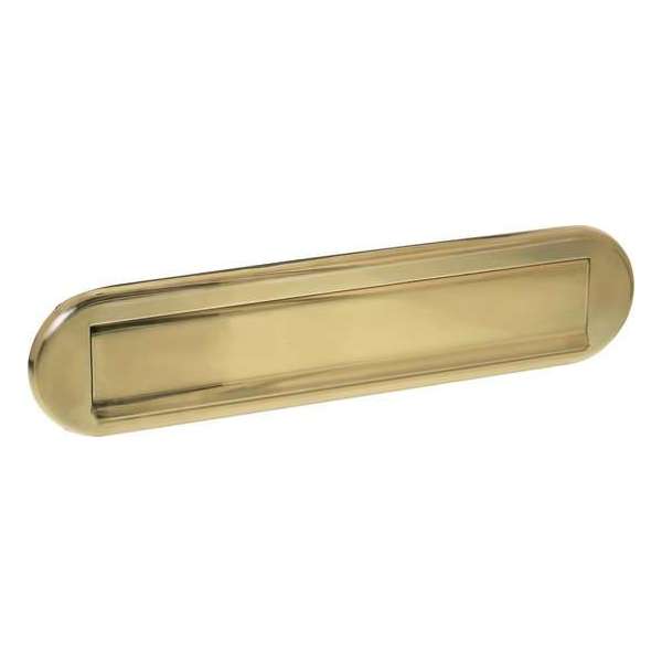 Intersteel Brievenbus ovaal met klep/regenrand messing titaan PVD Intersteel Brievenbus ovaal met klep/regenrand messing titaan PVD
