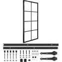 vidaXL Schuifdeur met hardware 76x205 cm aluminium en ESG-glas