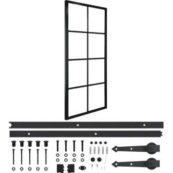 vidaXL Schuifdeur met hardware 76x205 cm aluminium en ESG-glas