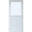 Kunststof Deur met Kozijn| PVC Deur  - 93 x 210 1/2 Glas - Rechtsdraaiend (DHK KOZIJNEN)