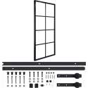 vidaXL Schuifdeur met hardware 76x205 cm aluminium en ESG-glas