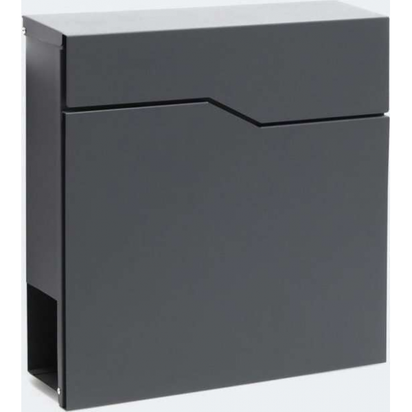 Brievenbus - enkel - 37x37x105 cm - muur - wandbrievenbus - adres - antraciet - B36