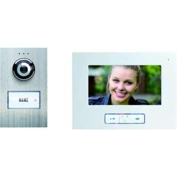 M-E EASY-to-WIRE DEURINTERCOM - met CAMERA - complete set - 1x bedrukker - 1x binnenpost - VDB-6170 40957