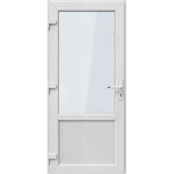 Kunststof Deur met Kozijn | PVC Deur - 90 x 204 2/3 Glas - Rechtsdraaiend Kunststof Deur met Kozijn | PVC Deur - 90 x 204 2/3 Glas - Rechtsdraaiend