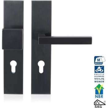 GPF Veiligheidsgarnituur knop/kruk Antraciet rechthoek PC72 SKG***