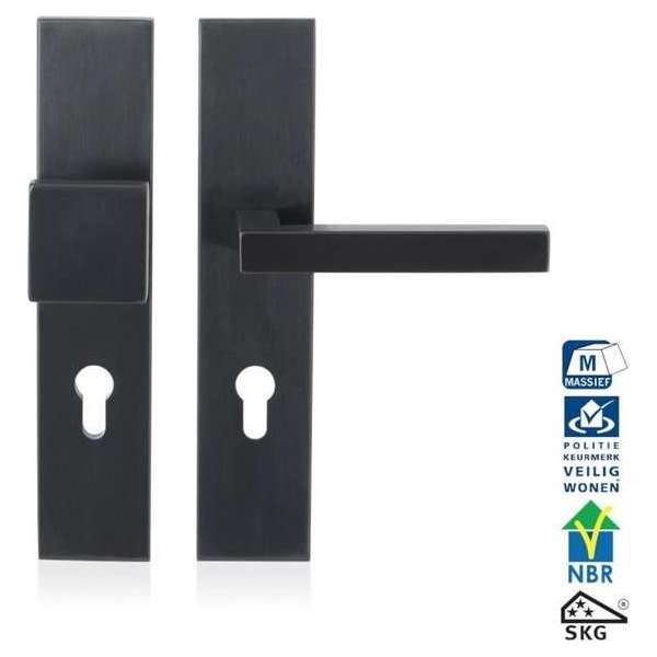 GPF Veiligheidsgarnituur knop/kruk Antraciet rechthoek PC72 SKG*** GPF Veiligheidsgarnituur knop/kruk Antraciet rechthoek PC72 SKG***