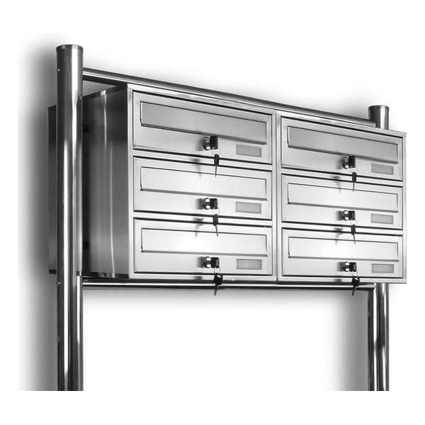 Brievenbus - 6 Woonadressen - RVS - 2x3 Brievenbus - 6 Woonadressen - RVS - 2x3