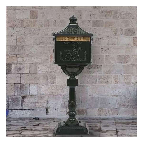 Staande brievenbus vintage stijl roestbestendig aluminium groen Staande brievenbus vintage stijl roestbestendig aluminium groen