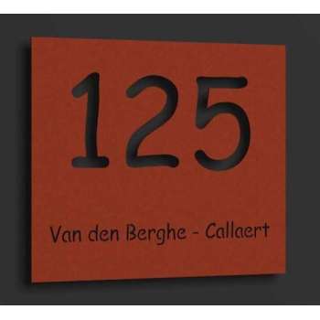 Naamplaat "NPL1-Corten" in cortenstaal