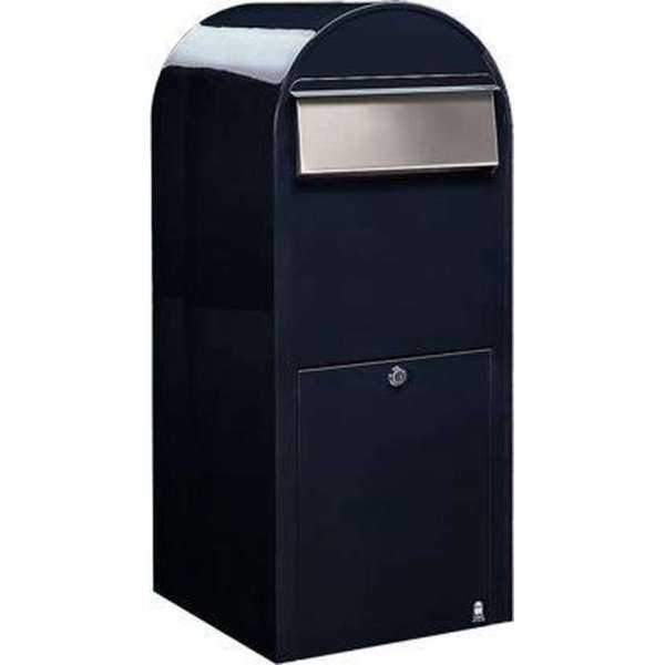 Brievenbus Bobi Jumbo Zwart Blauw / RVS Klep Brievenbus Bobi Jumbo Zwart Blauw / RVS Klep