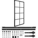 vidaXL Schuifdeur met hardware 90x205 cm aluminium en ESG-glas