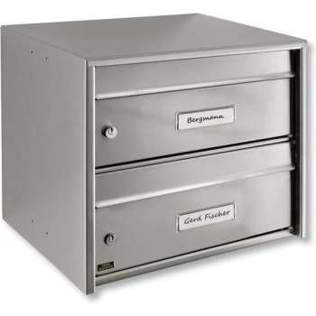 Brievenbus Burg Wächter - wandbrievenbus - Dual Front - zilver - gegalvaniseerd staal