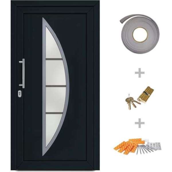 Voordeur 98x208 cm antraciet Voordeur 98x208 cm antraciet