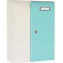 Rottner Brievenbus Splashy Wit  met Turquoise Deur|35,7x29,5x10cm