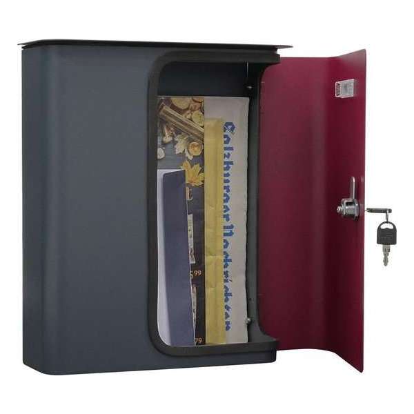 Rottner Brievenbus Splashy Antraciet met Bordeaux Rode Deur|35,7x29,5x10cm Rottner Brievenbus Splashy Antraciet met Bordeaux Rode Deur|35,7x29,5x10cm