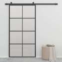 vidaXL Schuifdeur 102,5x205 cm aluminium en ESG-glas zwart